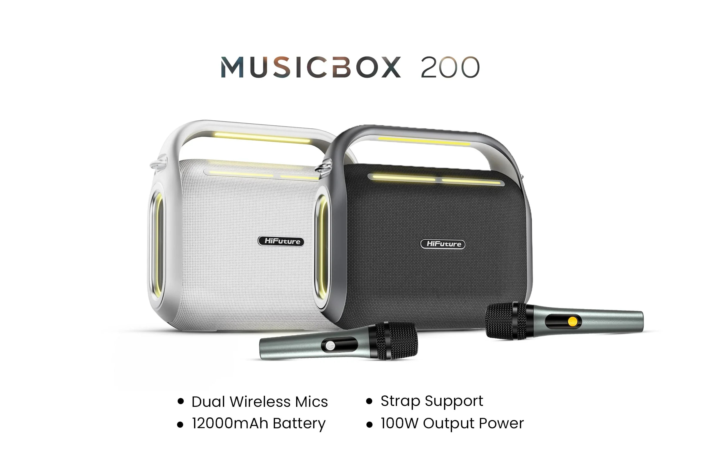 chube Loa Bluetooth Karaoke HiFuture MusicBox 200 100W, 12000mAh