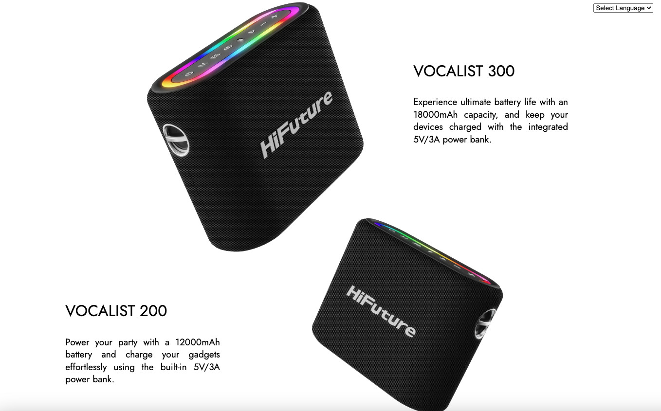 chube Loa Bluetooth Karaoke HiFuture Vocalist 100 (25W, 2 Micro)