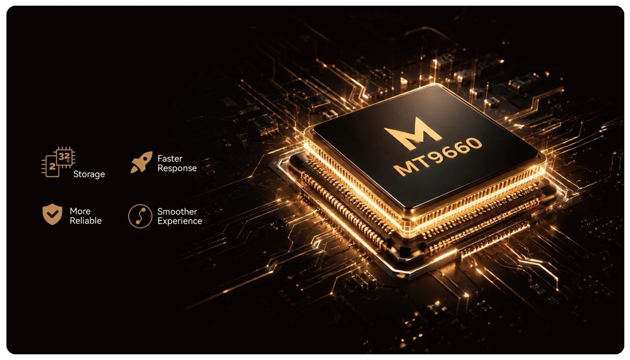 Hiệu năng vận hành mạnh mẽ với chip MT9660, 2GB RAM và 32GB ROM