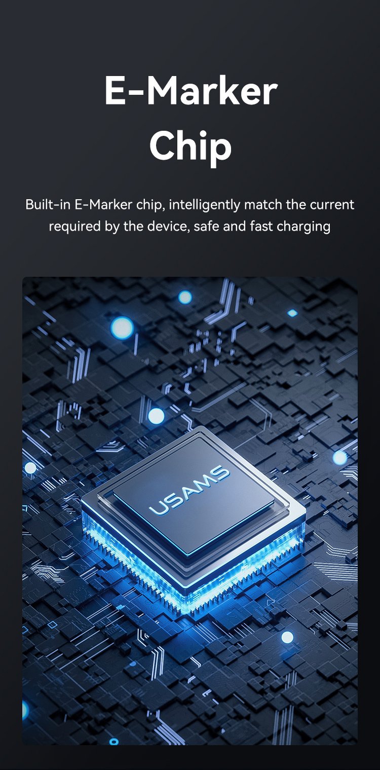 chube Cáp LED 100W USAMS SJ742 C to C Zinc Alloy HX Series