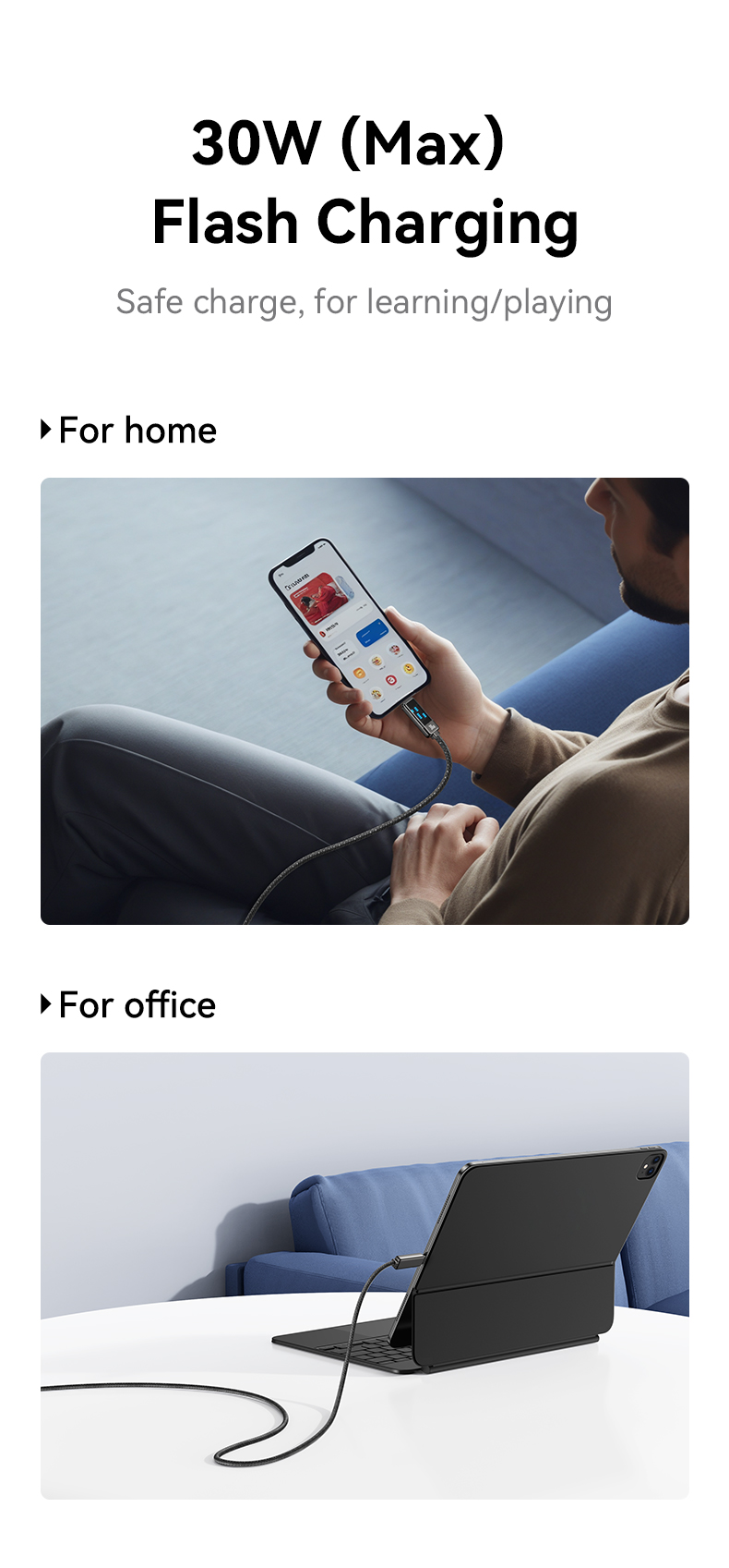 chube Cáp sạc nhanh USAMS SJ743 C To Lightning 30W Meteor Series