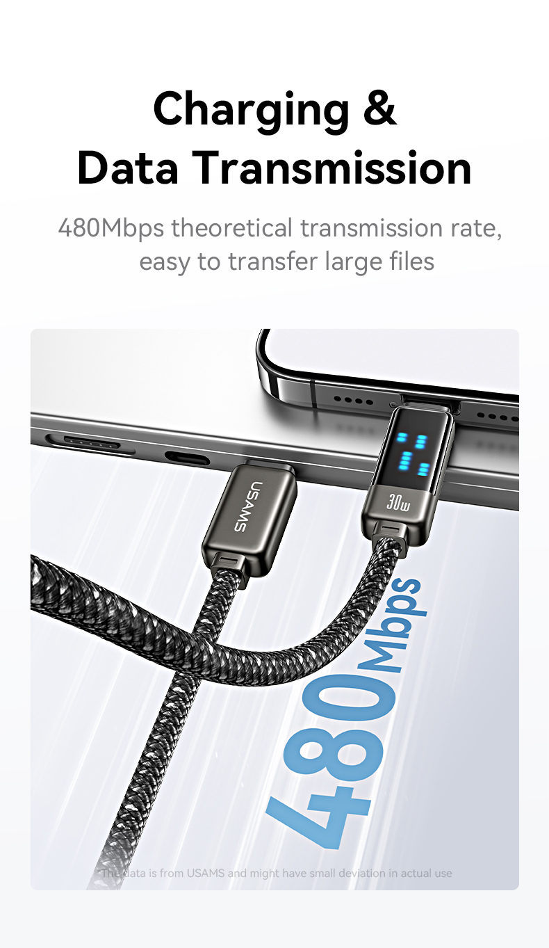 chube Cáp sạc nhanh USAMS SJ743 C To Lightning 30W Meteor Series