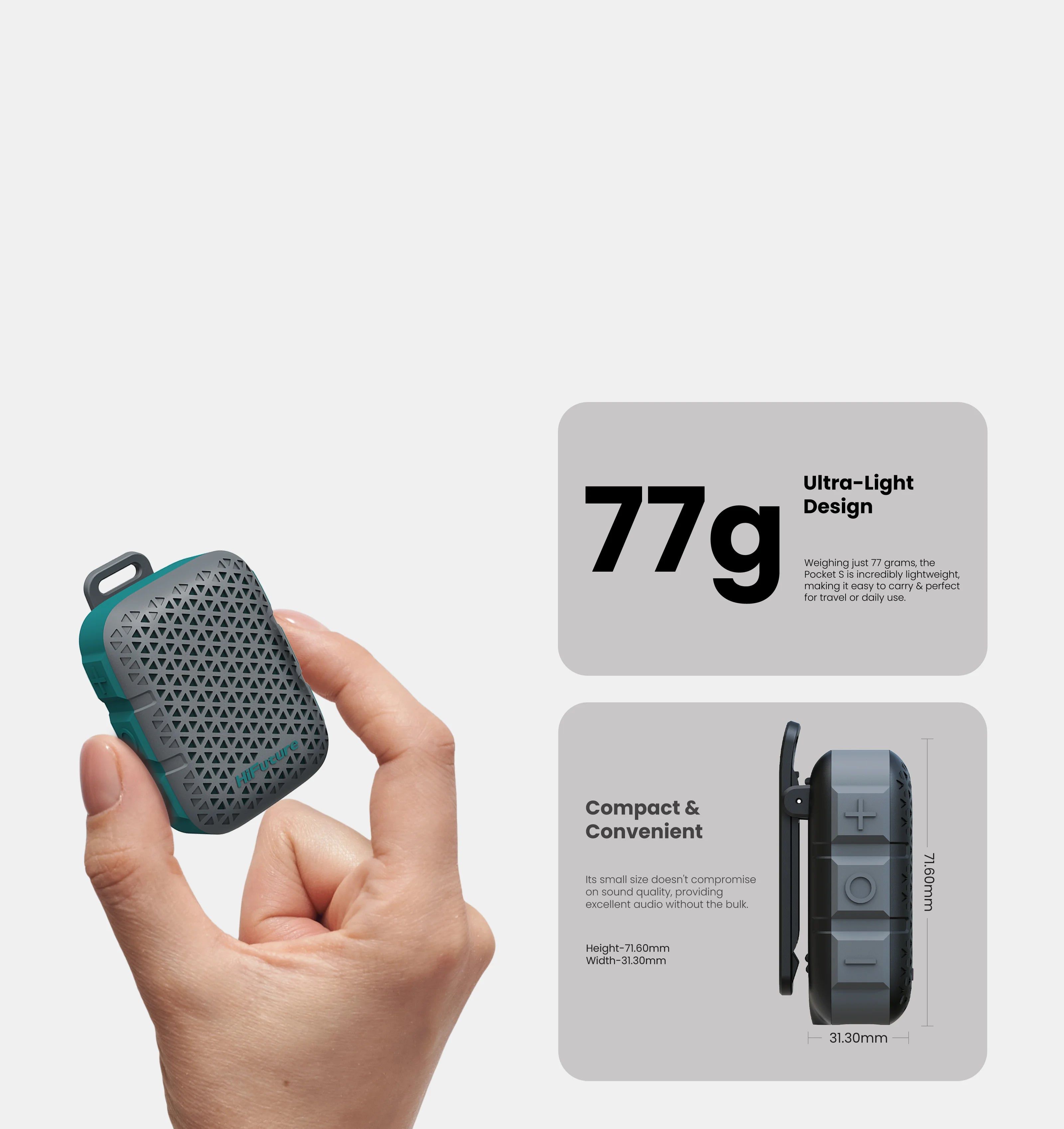 Thời lượng pin 8 giờ của loa HiFuture POCKET S