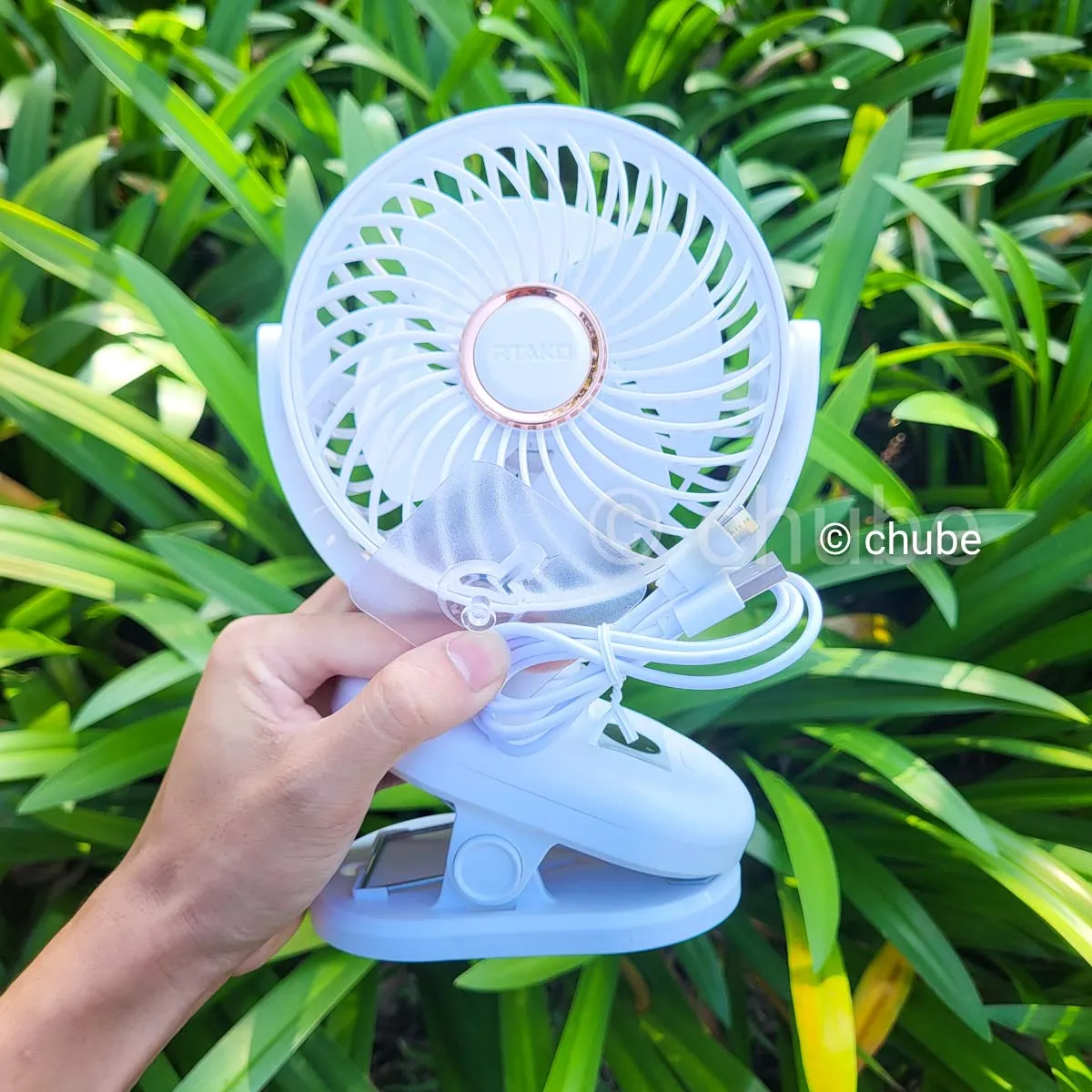 Quạt tích điện để bàn Rtako Four-leaf Circulating Clip Fan