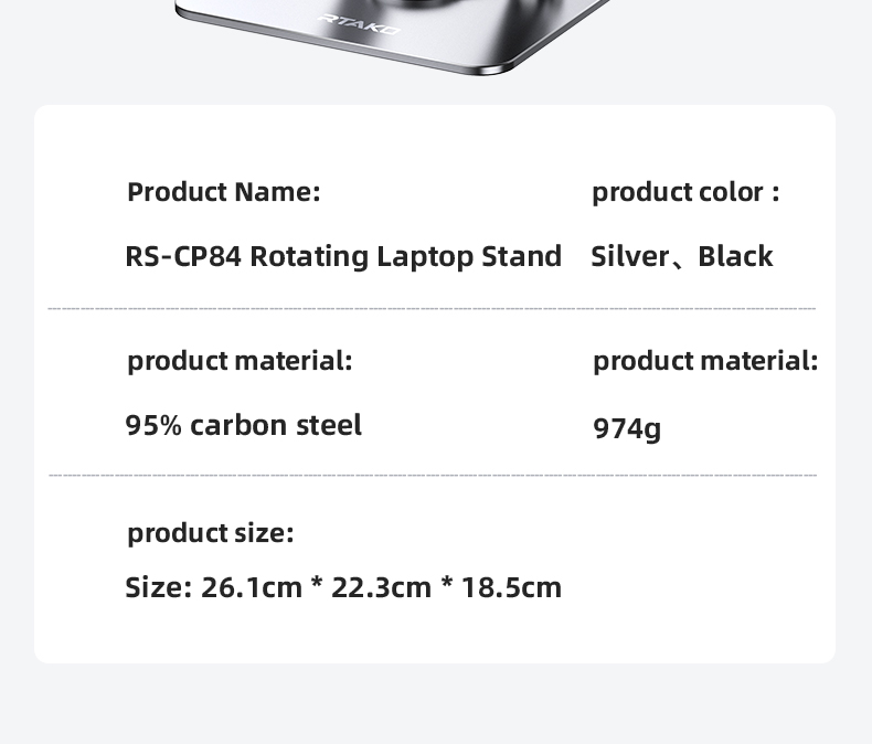 chube Đế tản nhiệt laptop tablet Rtako RS-CP84 Xoay 360