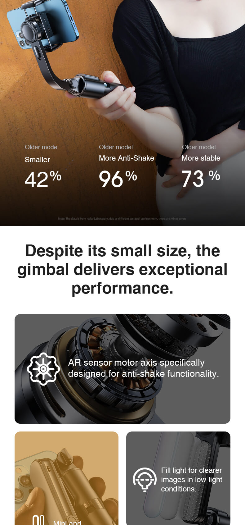 chube Tay cầm chống rung Mini Rtako L08 Mini Anti-shake Gimbal