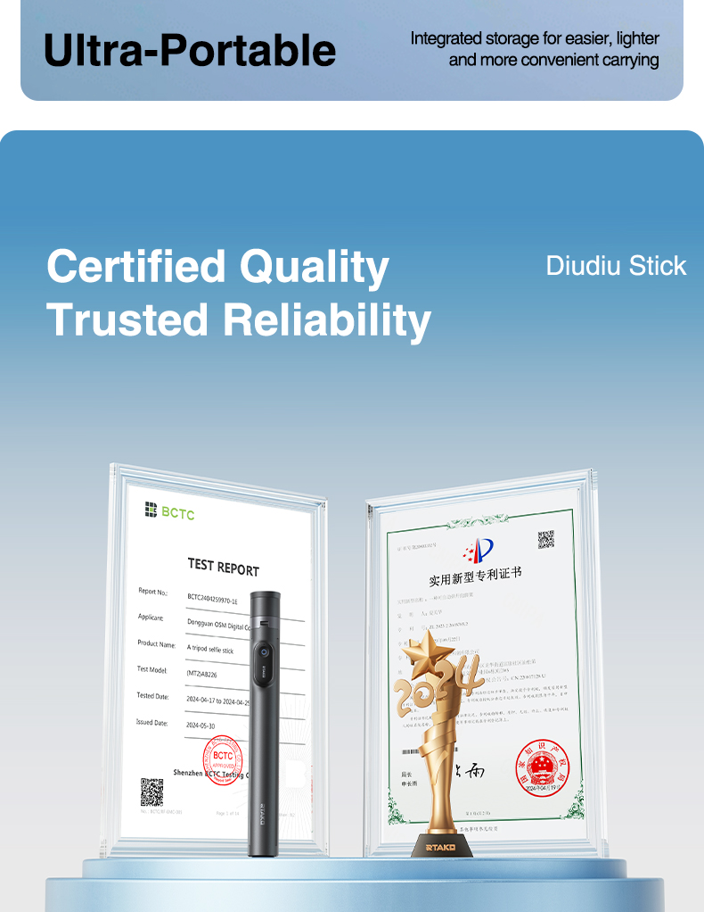 chube Tripod chân tự bung Rtako RZP001 AB226 (Xoay 720°, 1.7m)