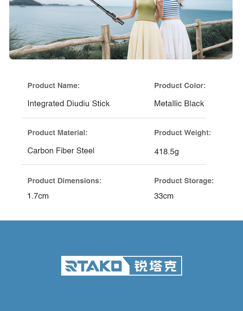 chube Tripod chân tự bung Rtako RZP001 AB226 (Xoay 720°, 1.7m)