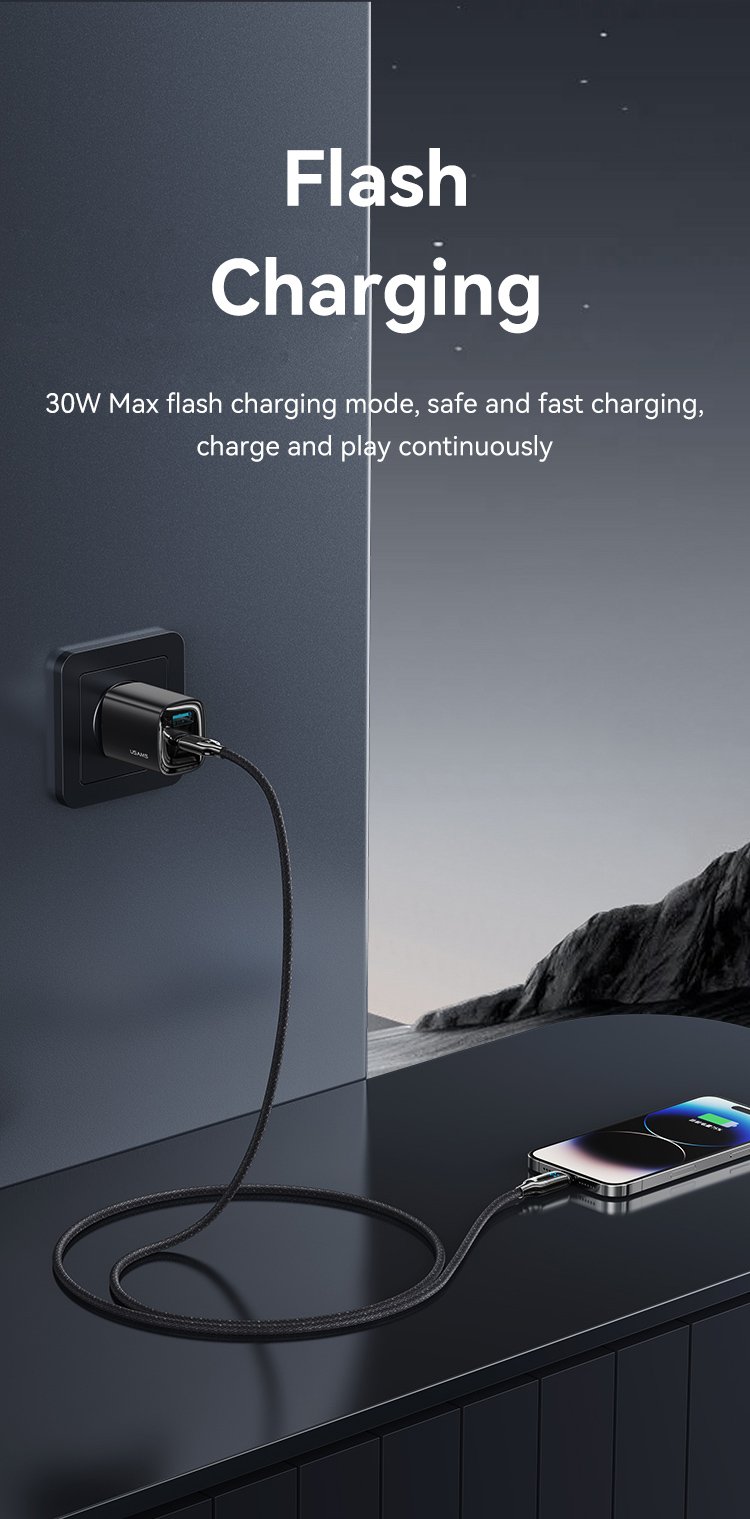 chube Cáp sạc nhanh USAMS SJ741 C To Lightning 30W HX Series