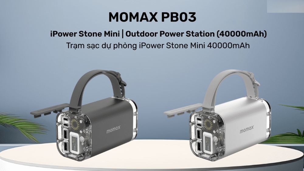 chube Trạm điện ngoài trời Momax iPower Stone Mini 40000mAh