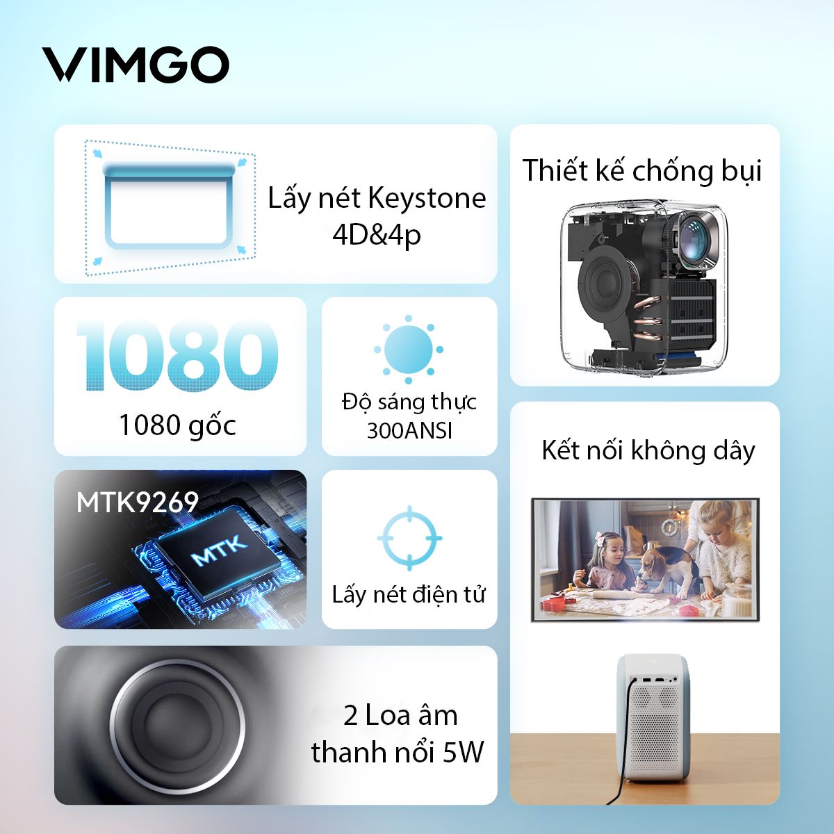chube Máy chiếu VIMGO P10 SMART MINI PROJECTOR