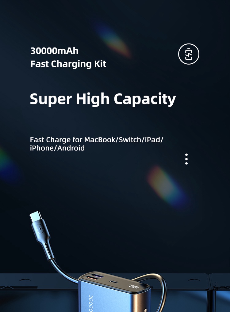 Pin dự phòng USAMS PB59 30000mAh 65W sạc nhanh PD cho laptop