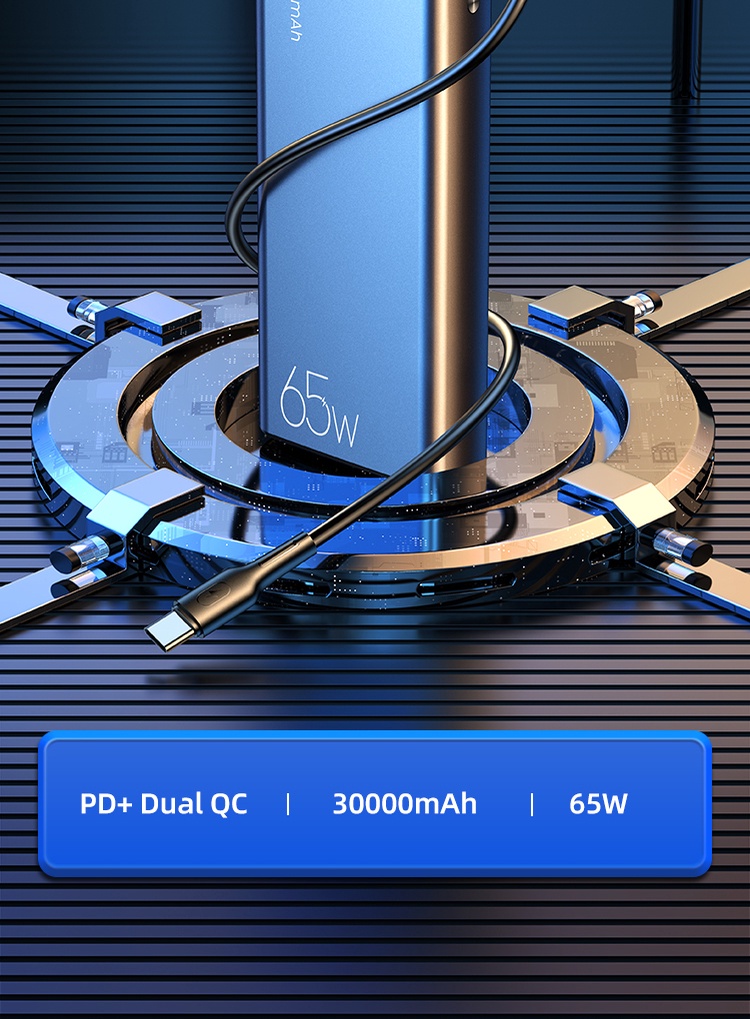 Cận cảnh các cổng sạc Type-C và USB của pin USAMS PB59