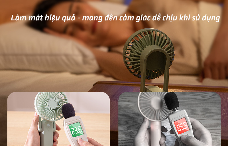 chube Quạt mini Rtako XJ-F01 cầm tay pin 1200mAh