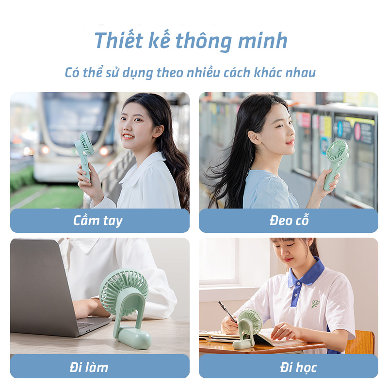 chube Quạt mini Rtako XJ-F01 cầm tay pin 1200mAh