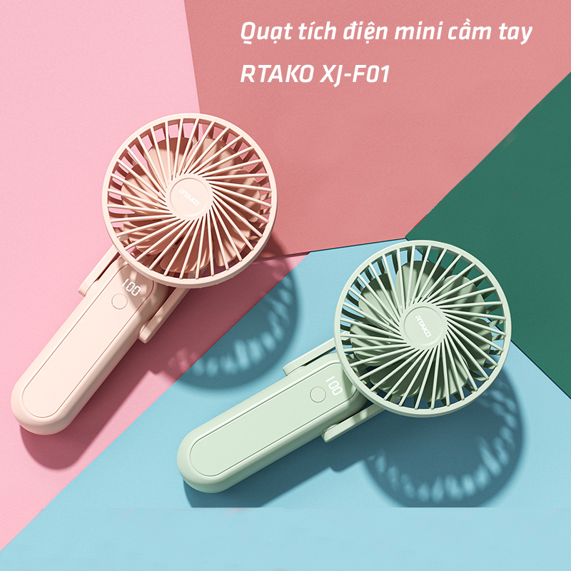 chube Quạt mini Rtako XJ-F01 cầm tay pin 1200mAh