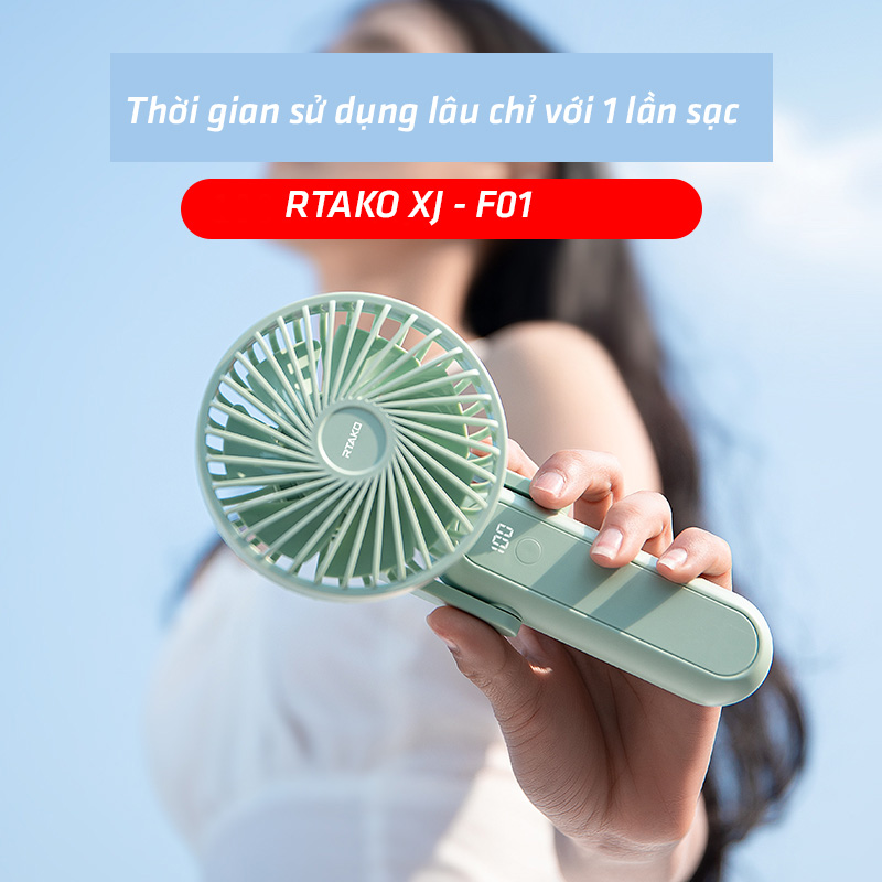 chube Quạt mini Rtako XJ-F01 cầm tay pin 1200mAh