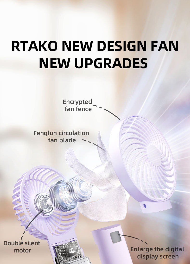 chube Quạt mini Rtako Y20 cầm tay gấp gọn pin 36h