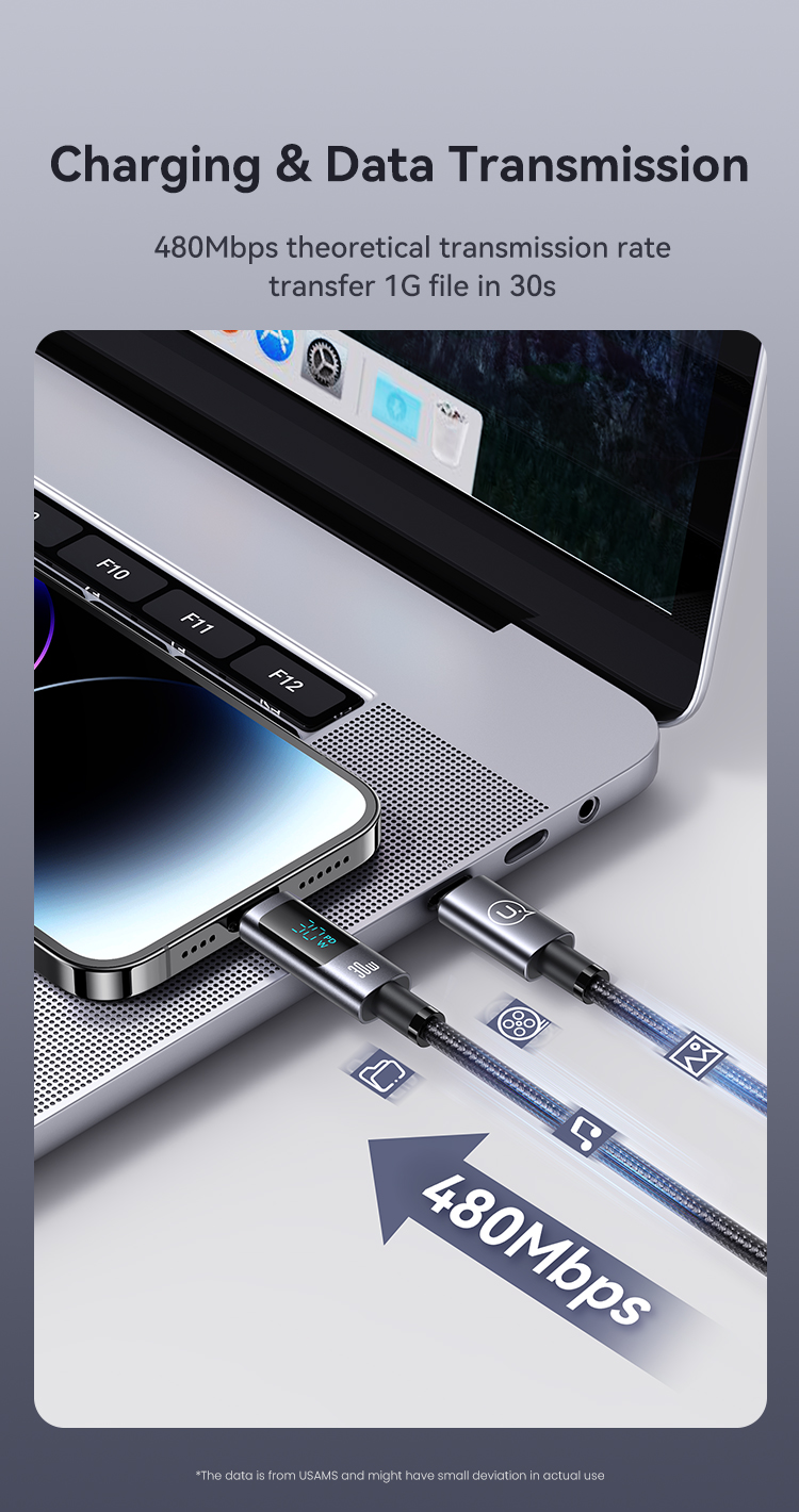 Cáp sạc nhanh USAMS SJ672 30W tương thích với iPhone