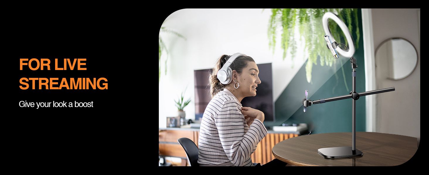 chube Đế giữ điện thoại Rtako ZJ-FP02 55cm kèm đèn Streaming 13in