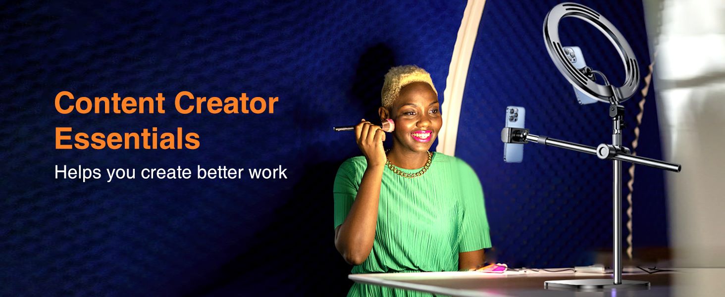 chube Đế giữ điện thoại Rtako ZJ-FP02 55cm kèm đèn Streaming 13in