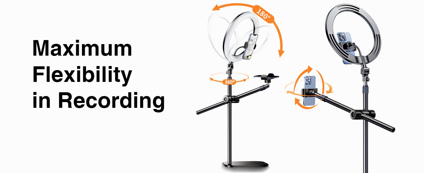 chube Đế giữ điện thoại Rtako ZJ-FP02 55cm kèm đèn Streaming 13in