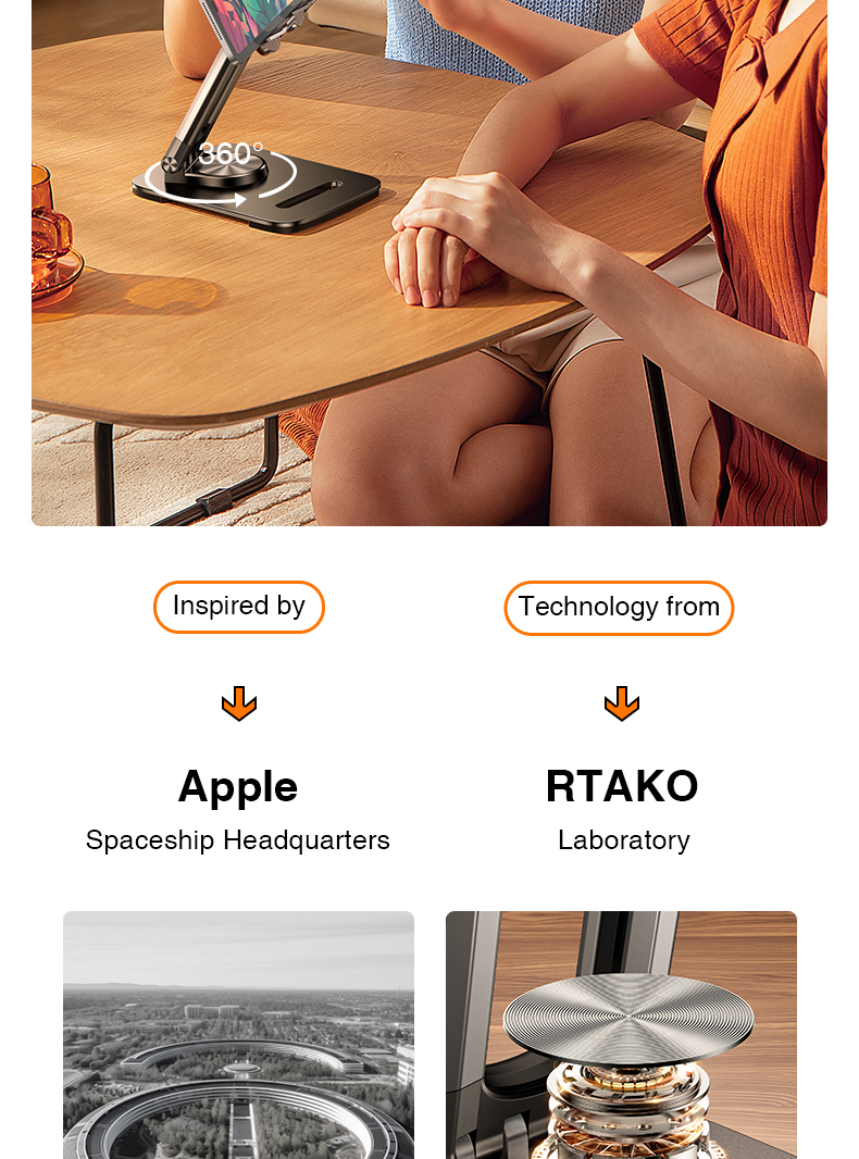 chube Giá đỡ tablet Rtako ZJ-P01 Thiết kế Mortise & Tenon, 4 khớp