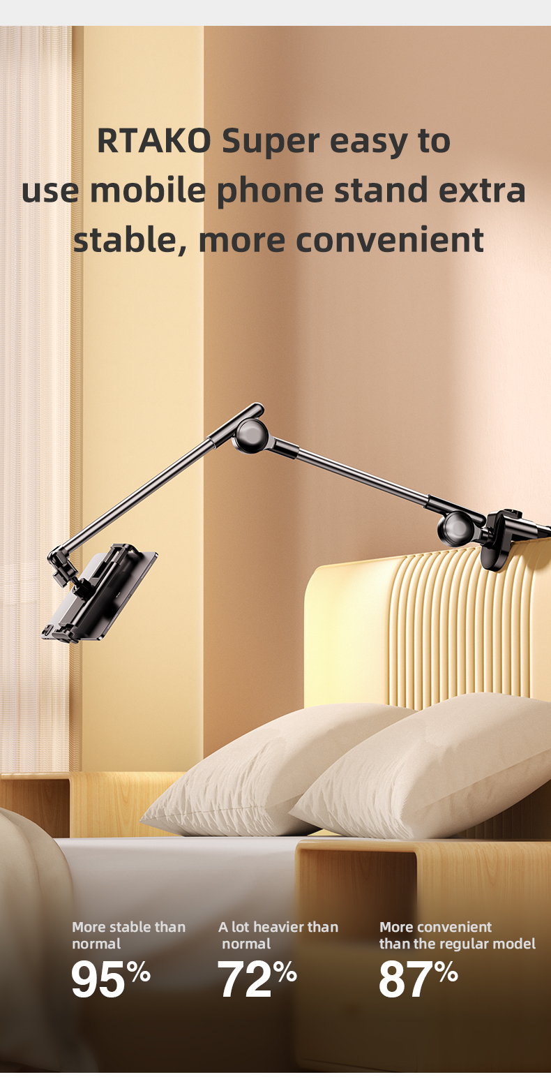 chube Giá đỡ điện thoại, iPad Rtako ZM-050 - Kẹp bàn xoay 360