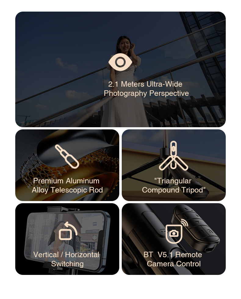 chube Tripod cho điện thoại Rtako Q05 1.6m Bluetooth Remote