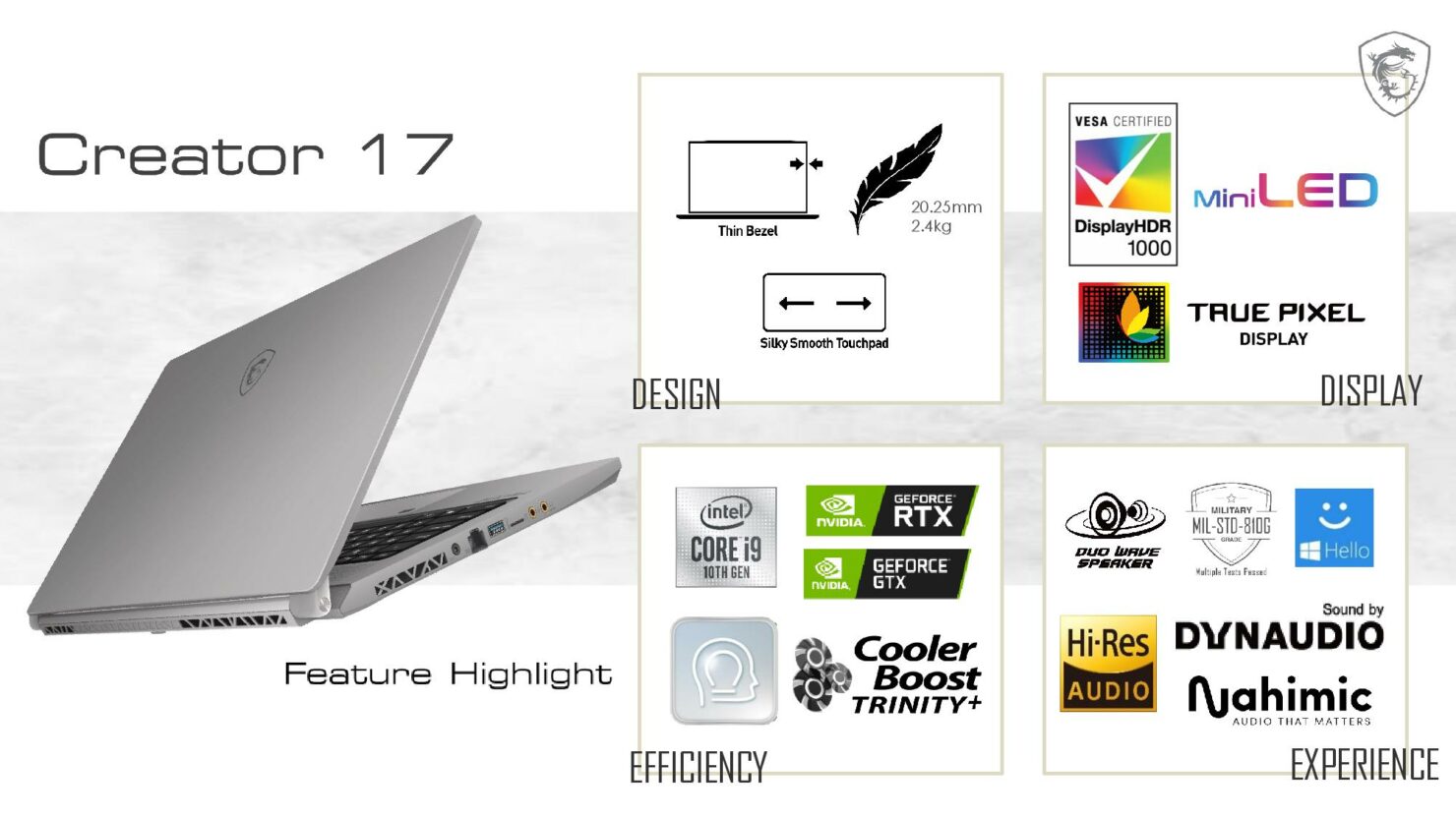 MSI ra mắt sản phẩm mới Creator 17 (2020)