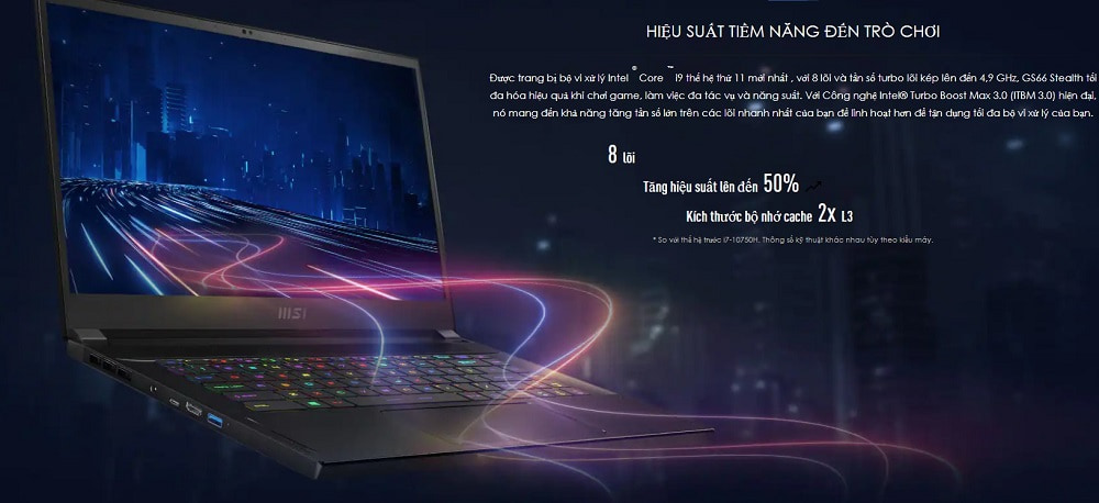 Hiệu năng đầy mạnh mẽ với intel thế hệ thứ 11 mới nhất