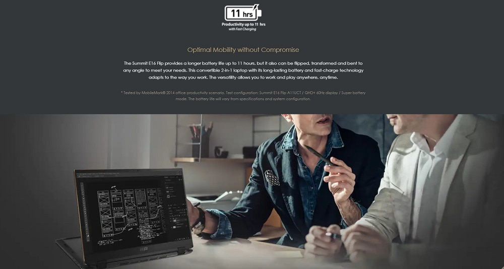 Thời gian sử dụng lên đến 11 giờ