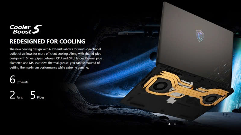 Tản nhiệt của laptop MSI Crosshair 16 HX