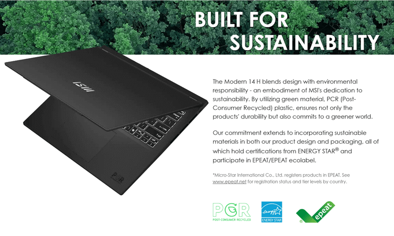 Msi modern 14 H - Design