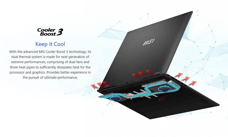 Msi prestige 16 studio Ai - Cooler Boost 3