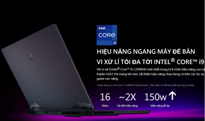 MSI Raider GE67 - Hiệu năng (Ảnh minh họa)