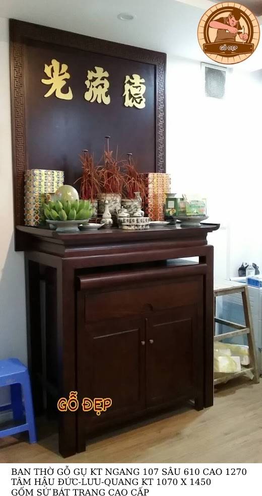 Bàn thờ gỗ gụ Tâm Hậu Đức