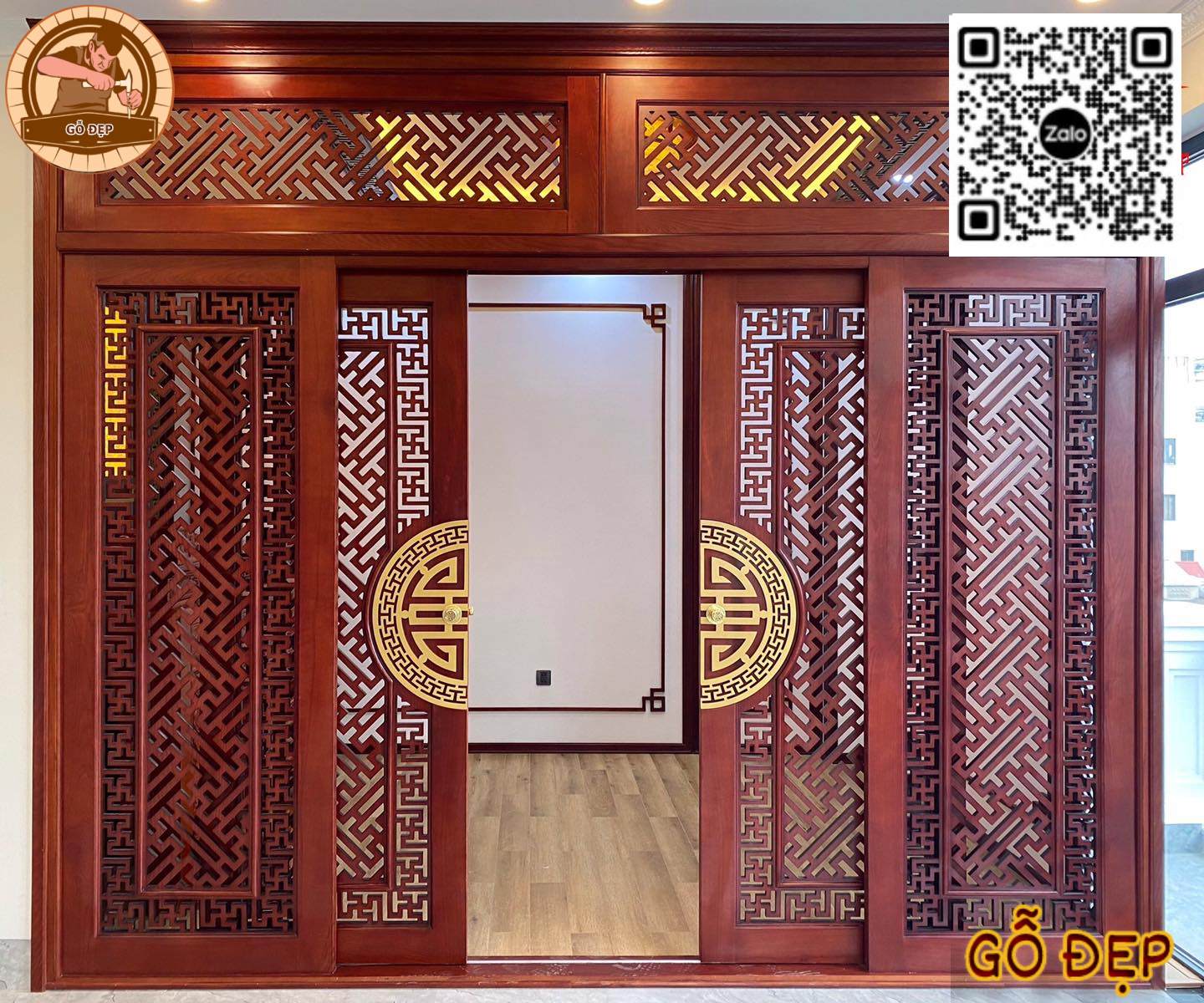 Cửa phòng thờ đẹp BT6212 cao cấp, giá rẻ