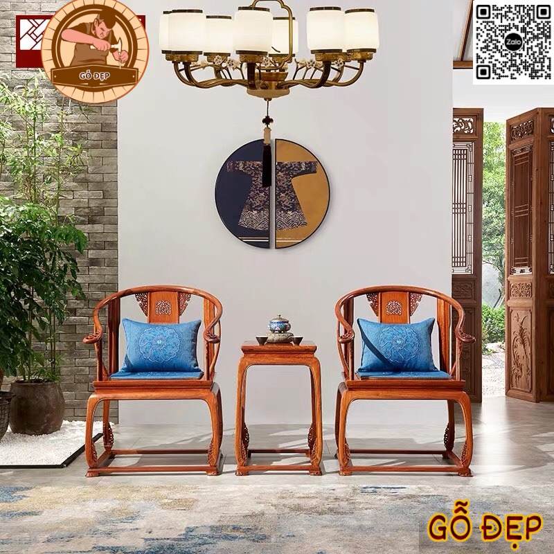 Bàn Ghế 3 Món Minh Đế Cao Cấp BG 2235 - điểm nhấn cho không gian phòng khách