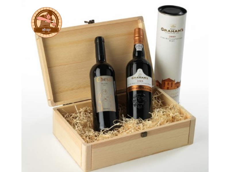 Mẫu hộp gỗ đựng rượu vang cao cấp sang trọng