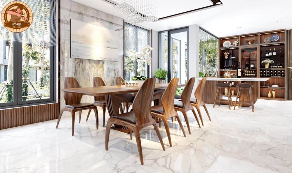 Bộ bàn ghế gỗ Óc Chó phòng khách hiện đại, cao cấp