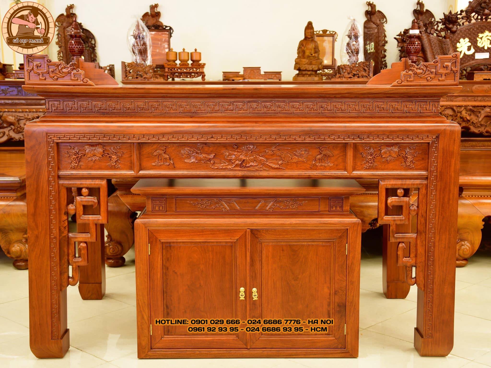 BÀN THỜ GỖ GỤ BT 67 - Với Thiết Kế Thanh Lịch