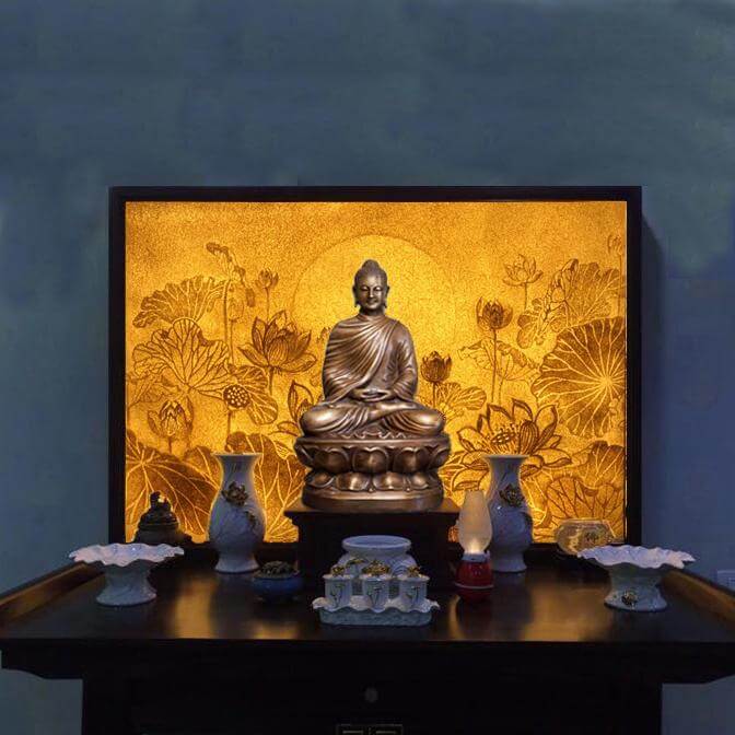 Bàn thờ Phật treo tường đẹp hiện đại