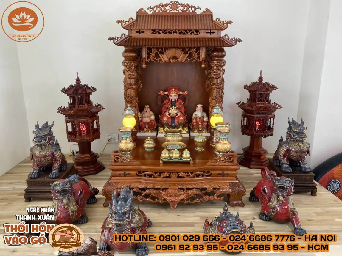 Mẫu bàn thờ Thần Tài - Ông địa chuẩn phong thủy