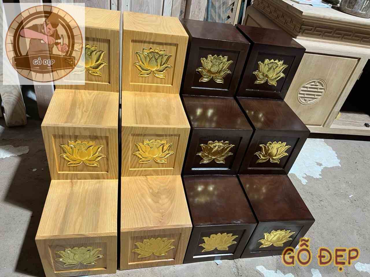 Bục Tam Cấp Thần Tài Hoa Sen