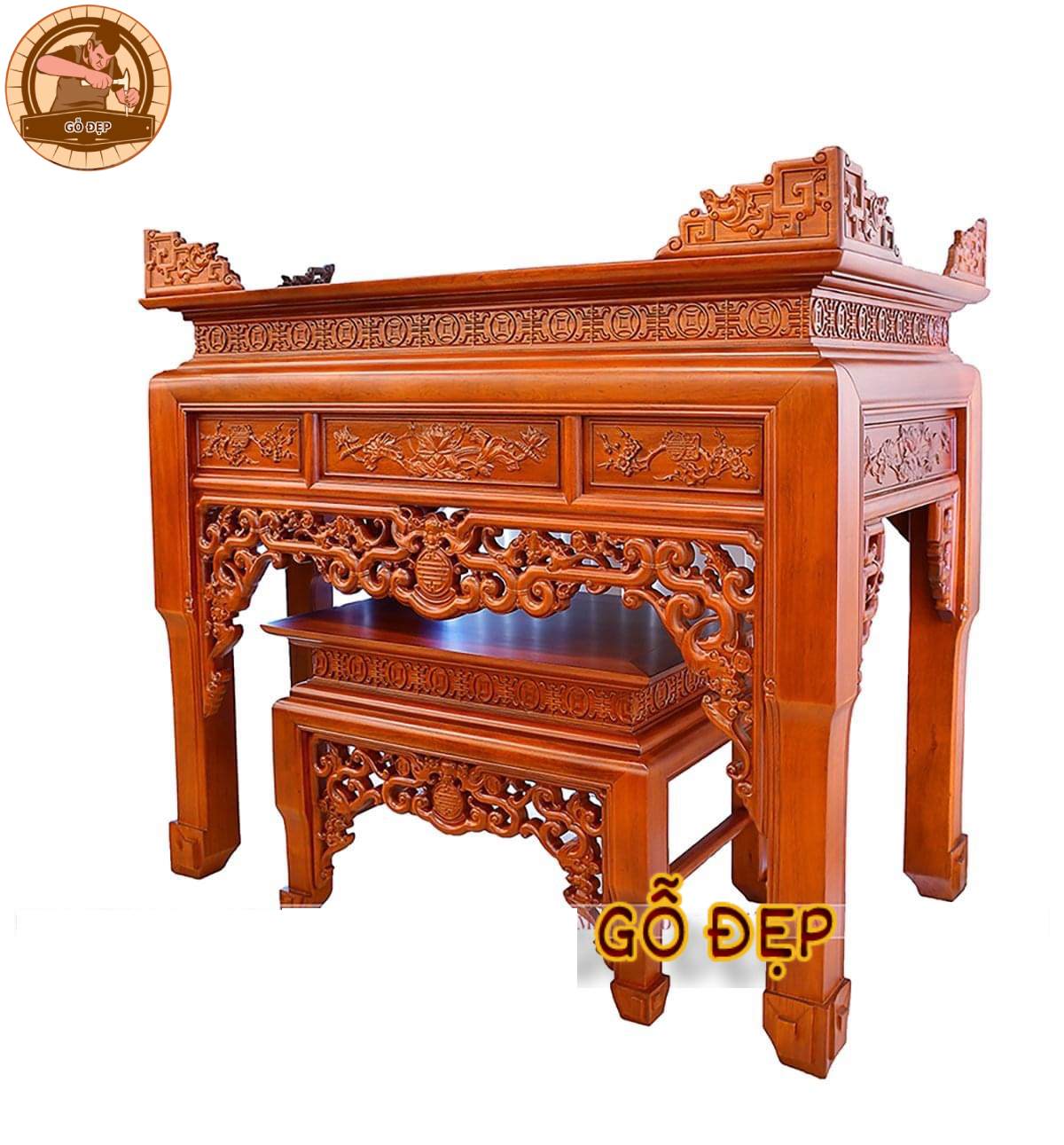 Án gian thờ gỗ Hương cao cấp
