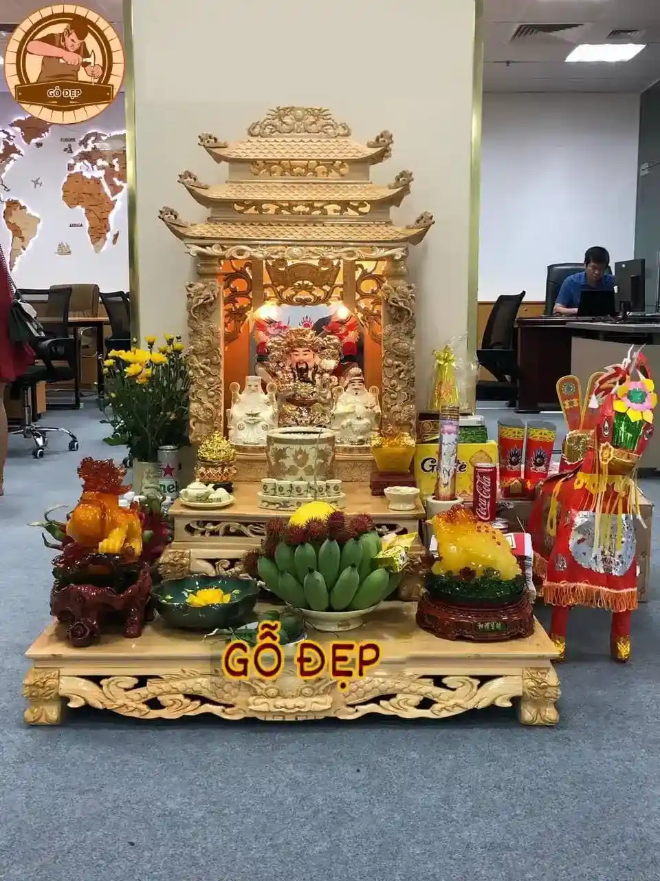 Xưởng Gỗ Đẹp cung cấp một số ban thần tài đẹp tinh xảo từ Gỗ Bơ Mu