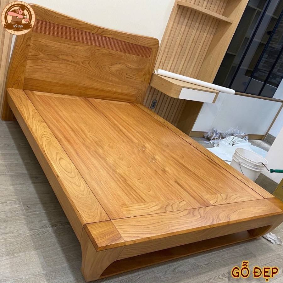 Giường  gỗ đẹp kiểu Nhật chân quỳ cao cấp GN01