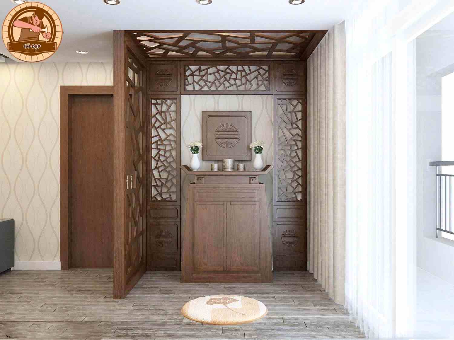 Bố trí cửa phòng thờ chuẩn phong thủy