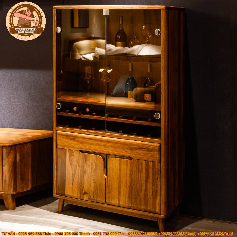 Kệ Tivi Kết Hợp Tủ Đựng Rượu MS 35 tiện nghi, tiết kiệm diện tích
